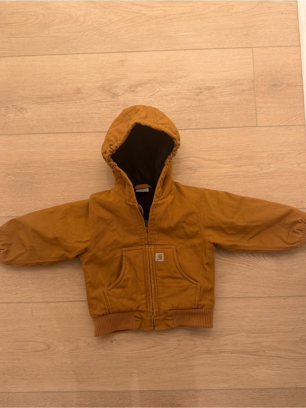 Carhartt Kids 2T Golden Brown Hooded Canvas Jacket warm